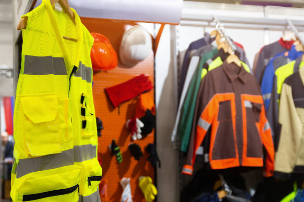 High visibility workwear in a specialist store